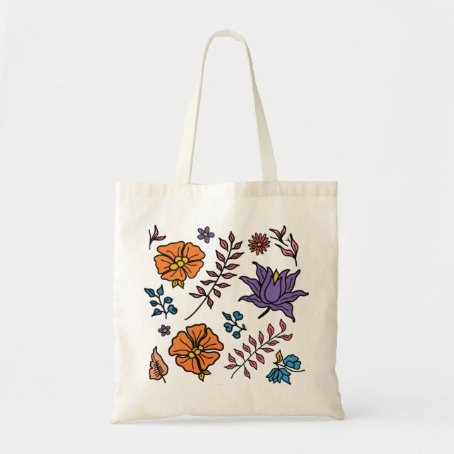 Blumenmuster-Tasche Tragetasche (Vorne)