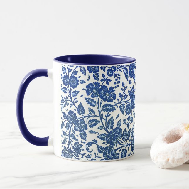 Blumenmuster Tasse (Mit Donut)