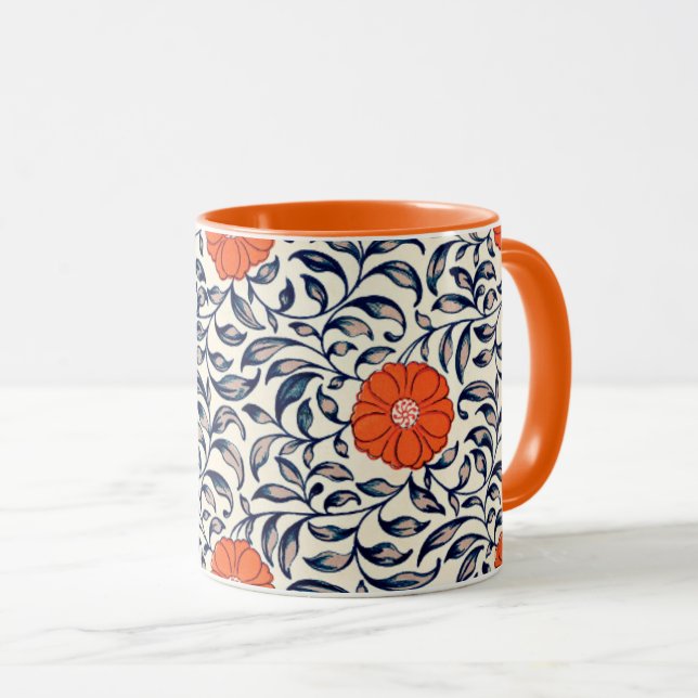 Blumenmuster Tasse (VorderseiteRechts)