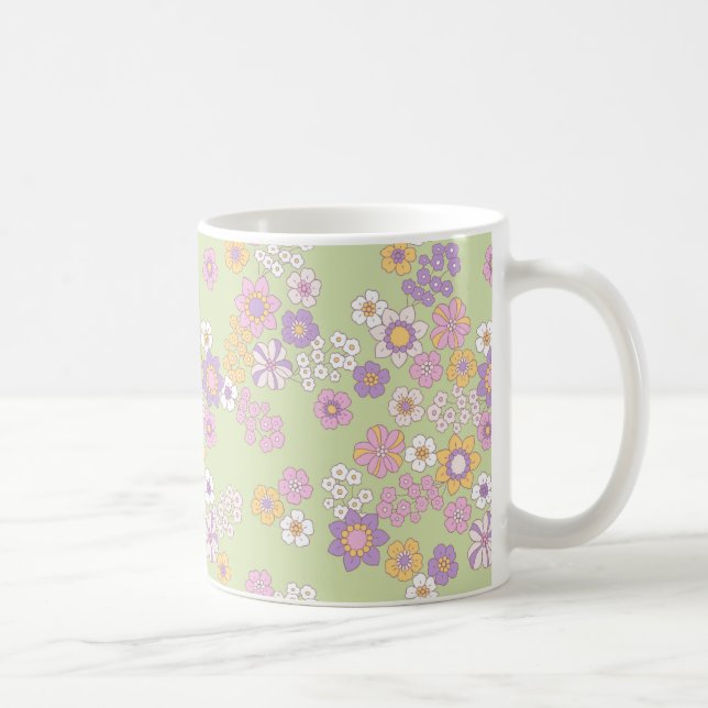 Blumenmuster-Tasse Kaffeetasse (Rechts)