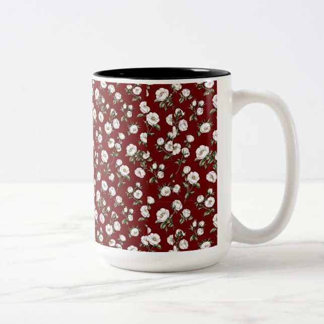 Blumenmuster-Tasse Zweifarbige Tasse (Rechts)