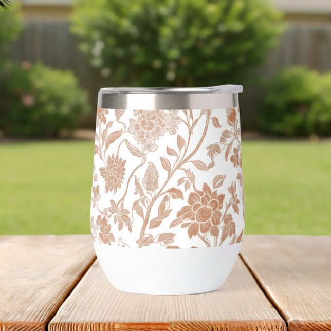 Blumenmuster Terrakotta-Toile (Add a touch of rustic charm to your houseware collection with this Floral Terracotta Wine Tumbler!)