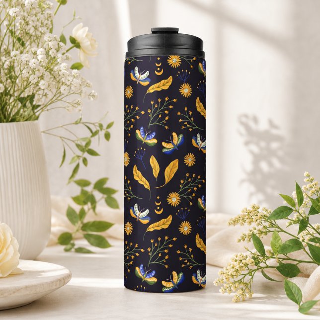 Blumenmuster Thermosbecher (Von Creator hochgeladen)