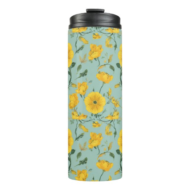 Blumenmuster-Thermotassen Thermosbecher (Vorderseite)