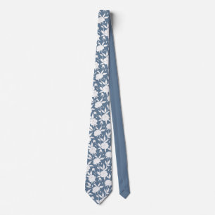 Blumenmuster-Trauzeugen Hochzeiten in Blau und Wei Krawatte