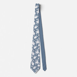 Blumenmuster-Trauzeugen Hochzeiten in Blau und Wei Krawatte