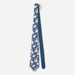 Blumenmuster-Trauzeugen Hochzeiten in Blau und Wei Krawatte