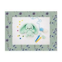 Blumenmuster und Crochet Bunny