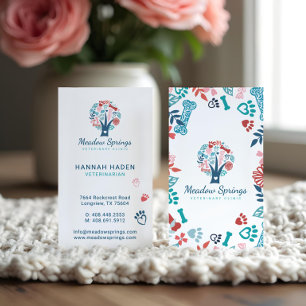 Blumenmuster und Foliage Pet Pet Druckmuster Baums Visitenkarte