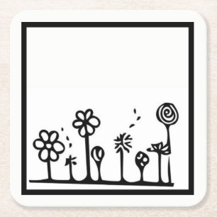Blumenmuster-Untersetzer Rechteckiger Pappuntersetzer