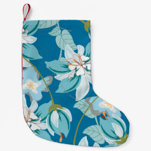 Blumenmuster, vielseitiges Design der Blume. Kleiner Weihnachtsstrumpf