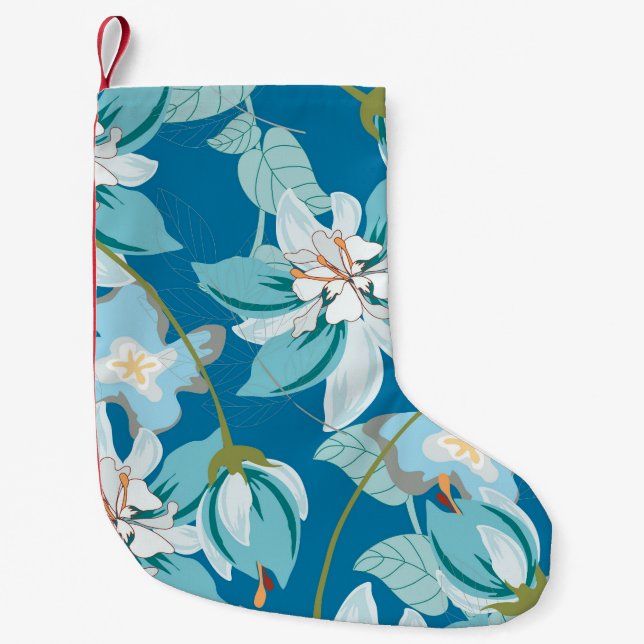 Blumenmuster, vielseitiges Design der Blume. Kleiner Weihnachtsstrumpf (Vorderseite)