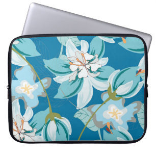 Blumenmuster, vielseitiges Design der Blume. Laptopschutzhülle