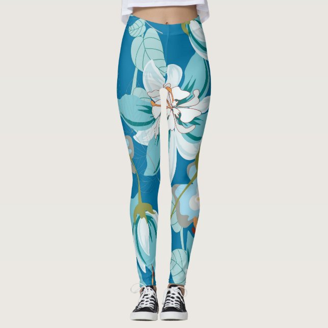 Blumenmuster, vielseitiges Design der Blume. Leggings (Vorderseite)
