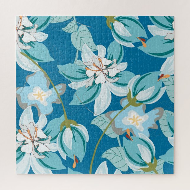 Blumenmuster, vielseitiges Design der Blume. Puzzle (Vertikal)