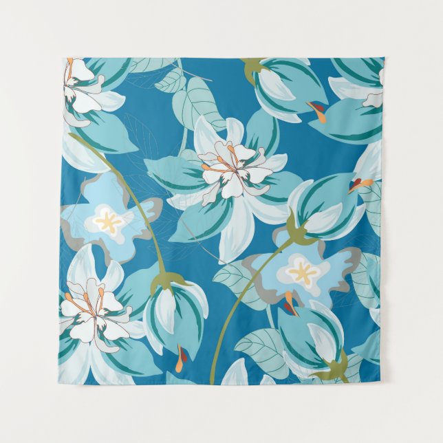 Blumenmuster, vielseitiges Design der Blume. Wandteppich (Vorderseite)