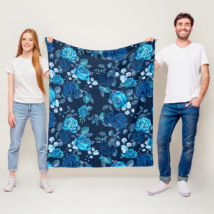 Blumenmuster Vintag blaue Rose Fleecedecke