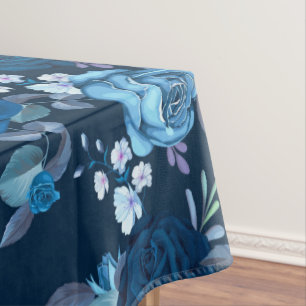 Blumenmuster Vintag blaue Rose Tischdecke