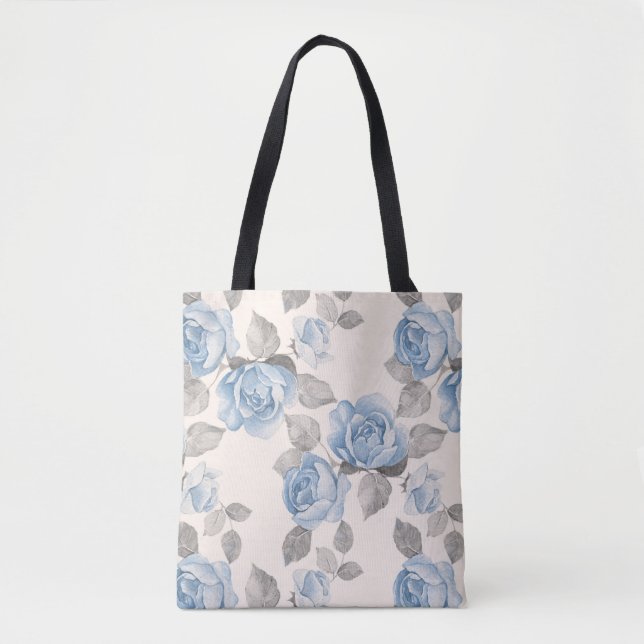  Blumenmuster Vintage blaue Rose (Vorderseite)
