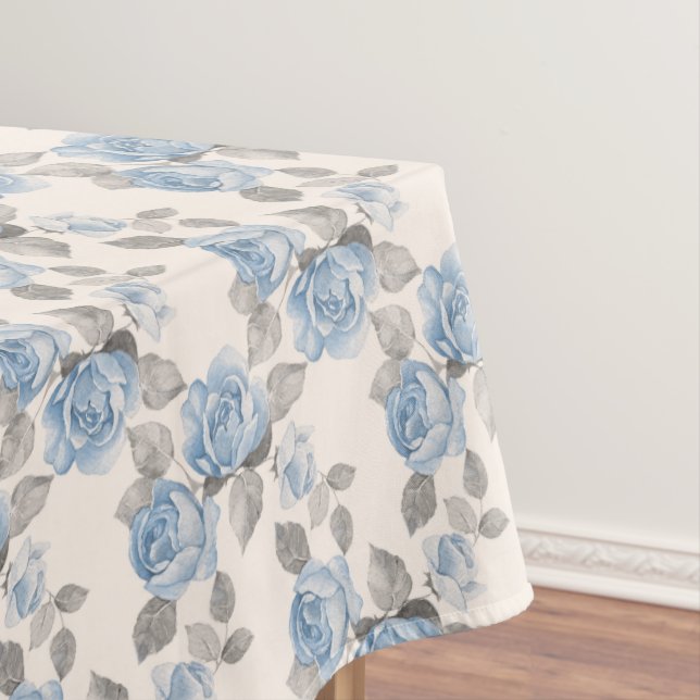 Blumenmuster. Vintage blaue Rose Tischdecke (Beispiel)