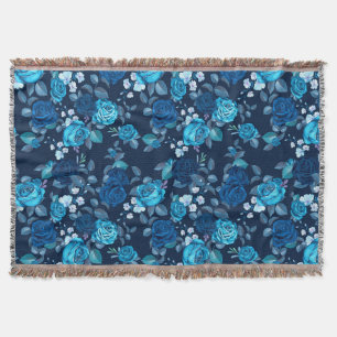 Blumenmuster Vintage blaue Rosen Decke