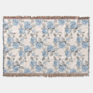 Blumenmuster. Vintage blaue Rosen Decke
