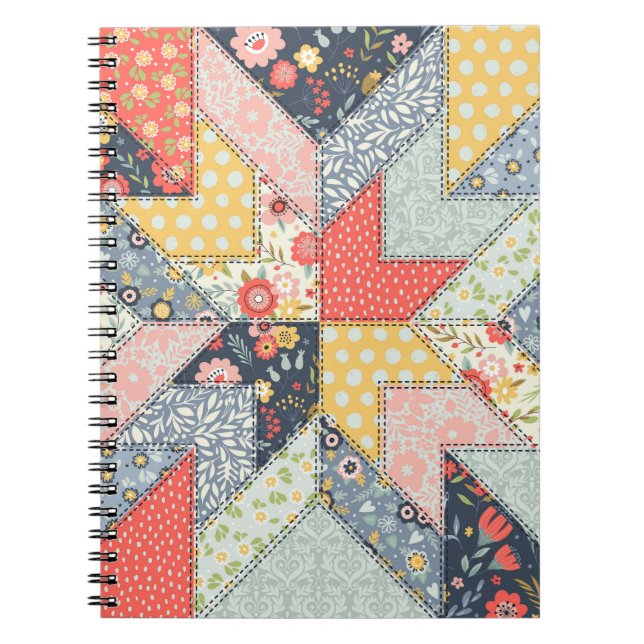 Blumenmuster: Vintage Ornamente Notizblock (Vorderseite)
