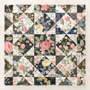 Blumenmuster: Vintages Mix Glasuntersetzer
