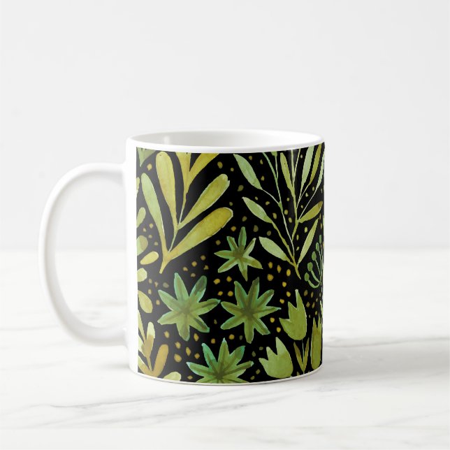 Blumenmuster: Vintages Wasserfarbmuster Kaffeetasse (Links)