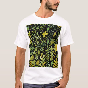 Blumenmuster: Vintages Wasserfarbmuster T-Shirt