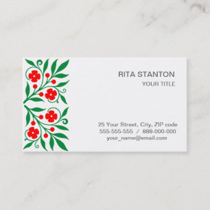 Blumenmuster Visitenkarte