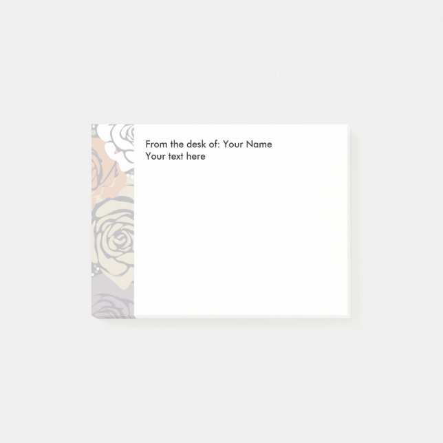 Blumenmuster vom Schreibtisch von Post-it Klebezettel (Vorderseite)