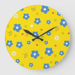 Blumenmuster Wanduhr für Kinderzimmer
