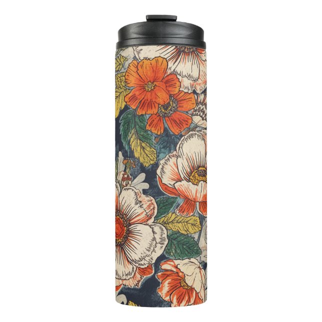 Blumenmuster-Wärmebecher Thermosbecher (Vorderseite)