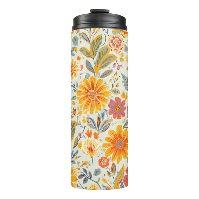 Blumenmuster-Wärmebecher Thermosbecher (Vorderseite)