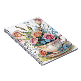 Blumenmuster - Wasserfarbe Boho Kunst Notizblock