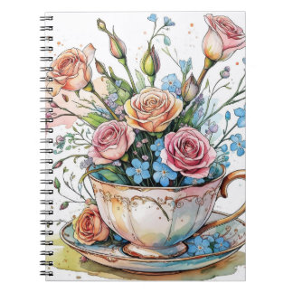 Blumenmuster - Wasserfarbe Boho Kunst Notizblock
