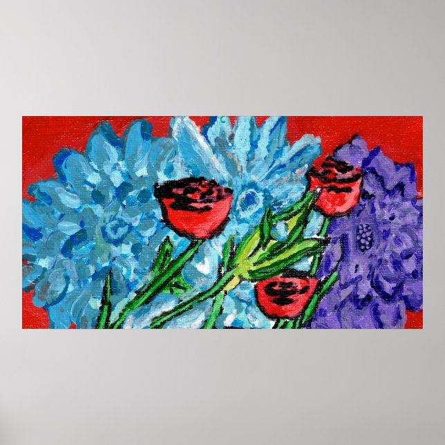 Blumenmuster, Wertposter  (Halbglanz) Poster (Vorne)