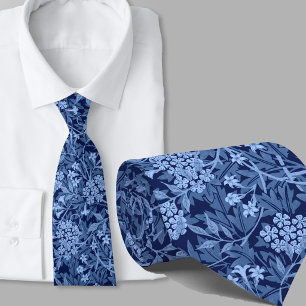 Blumenmuster William Morris inspirierte blaue Blum Krawatte
