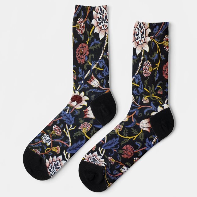 Blumenmuster, William Morris Socken (Linkes Detail)