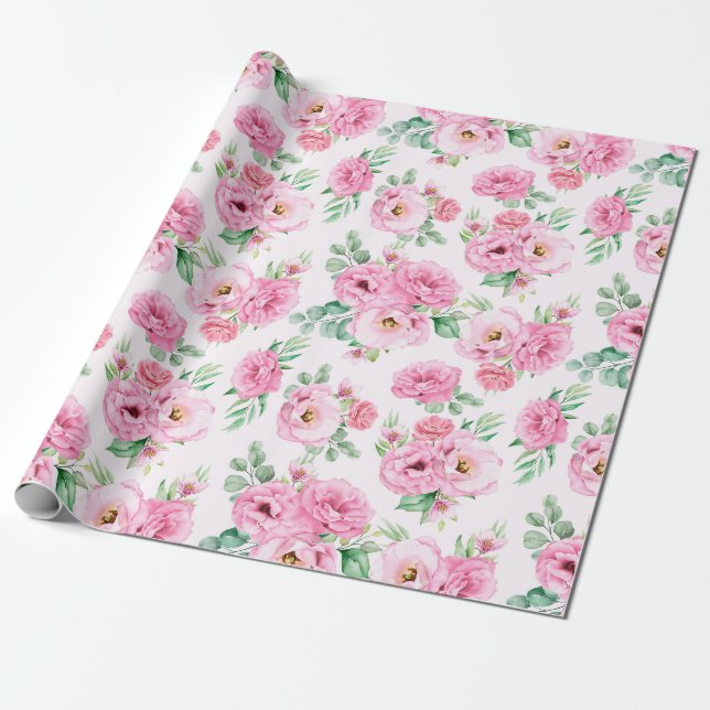Blumenmuster-Wrap-Papier Geschenkpapier (Ungerollt)