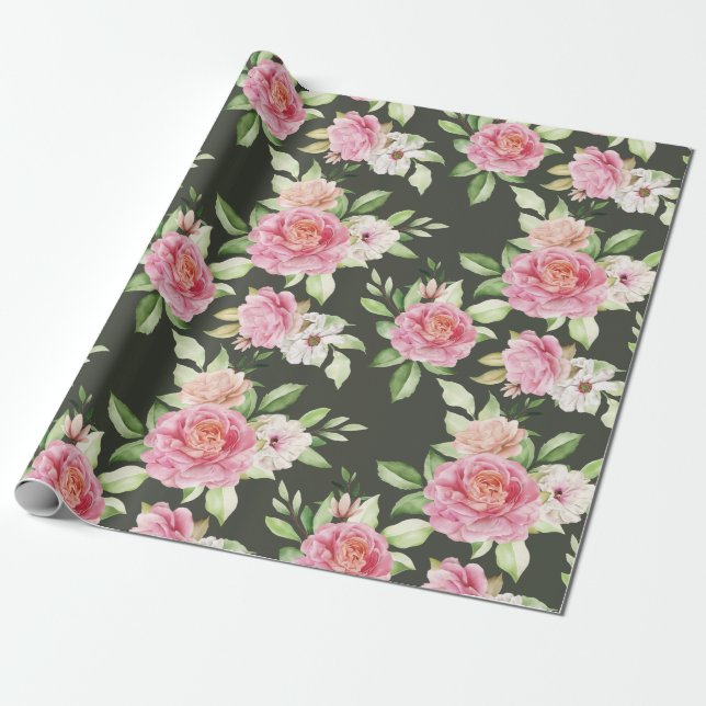 Blumenmuster-Wrap-Papier Geschenkpapier (Ungerollt)
