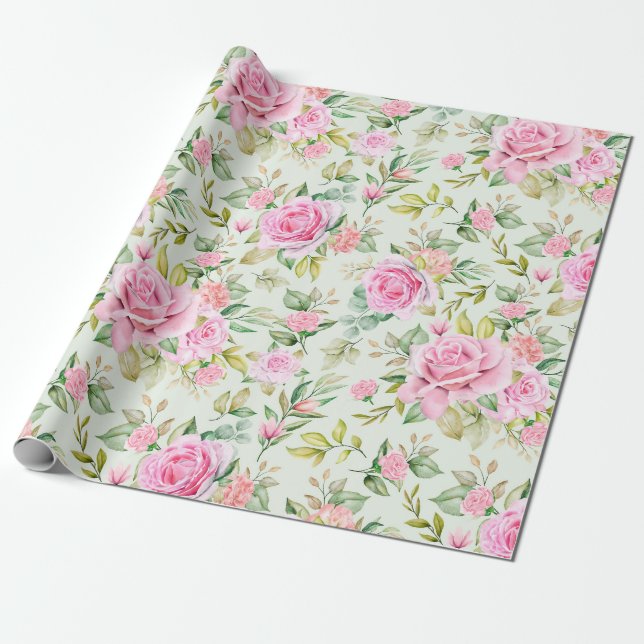 Blumenmuster-Wrap-Papier Geschenkpapier (Ungerollt)