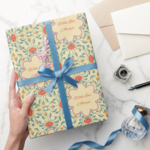 Blumenmuster-Wrap-Papier mit Liebe immer Geschenkpapier