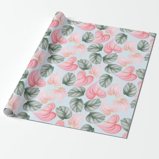 Blumenmuster-Wrapper Geschenkpapier (Ungerollt)