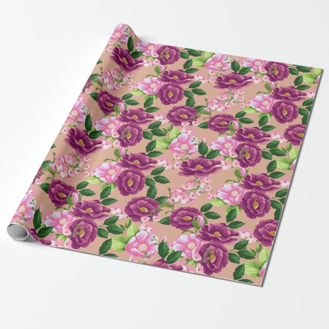 Blumenmuster-Wrapper Geschenkpapier (Ungerollt)