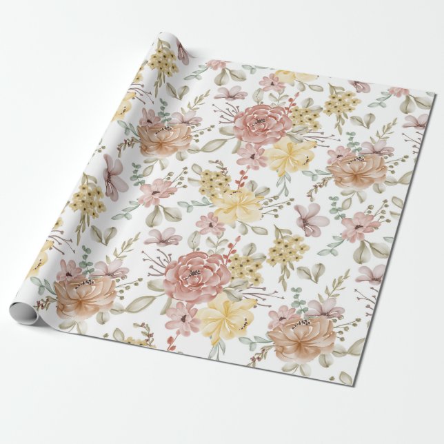 Blumenmuster-Wrapper Geschenkpapier (Ungerollt)
