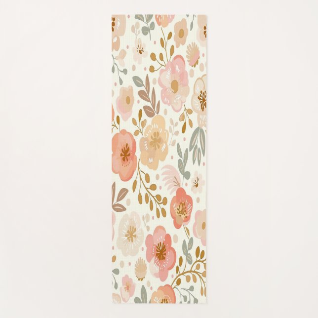 Blumenmuster Yoga Mat Yogamatte (Vorderseite)