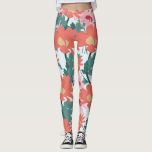 Blumenmuster Zeichnend Elegante dekorative Blume Leggings