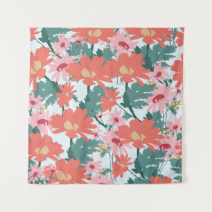 Blumenmuster Zeichnend Elegante dekorative Blume Wandteppich